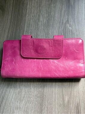 Vintage Pink Leather Wristlet Wallet